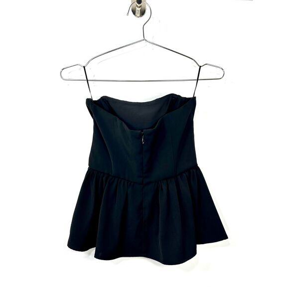 French Connection Strapless Black Peplum Top – Size 0 – NWT - Picture 4 of 9